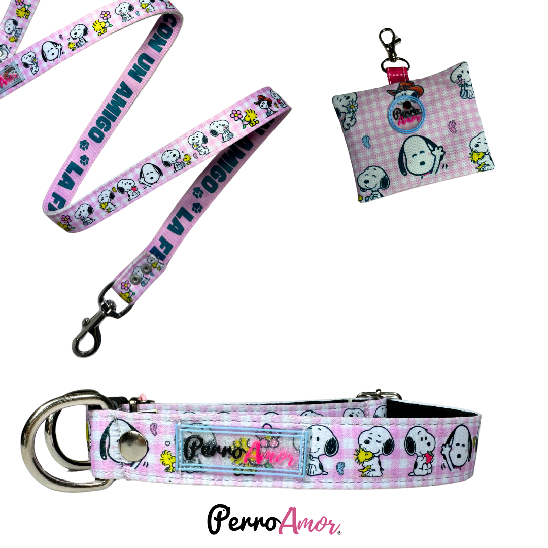 Combo Paseo " Peanuts Rosa "
